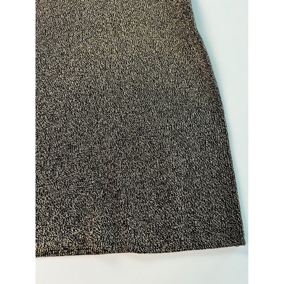 Calvin Klein Sweater Dress Sheath Metallic Gold & Black Zipper Detail XL - Picture 3 of 16